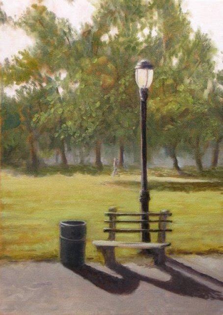 Park Bench Oil Painting By Angel Cruz | absolutearts.com