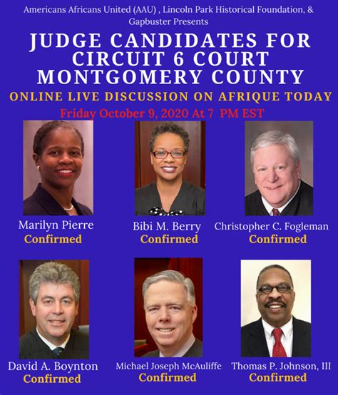 Live discussion with ALL Judge Candidates for Montgomery County Circuit ...