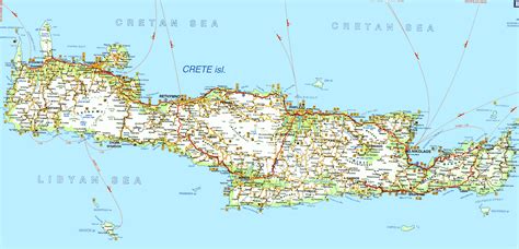 Maps of the island of Crete Greece