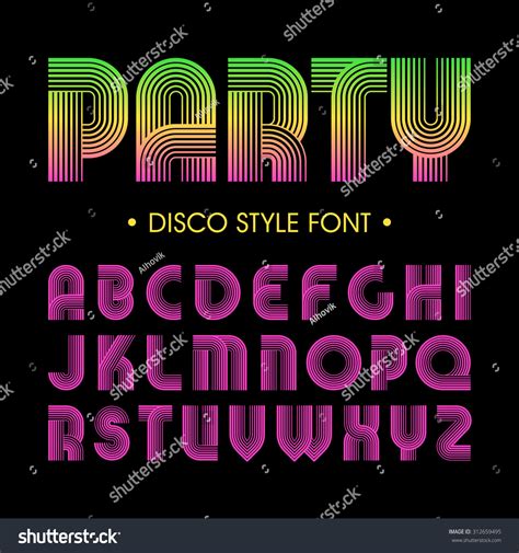 Disco Party Style Font Stock Vector (Royalty Free) 312659495 | Shutterstock