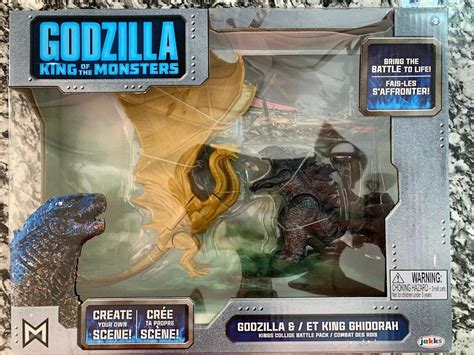 GODZILLA KING OF THE MONSTERS & KING GHIDORAH Toy Figure Set 2019 Jakks ...