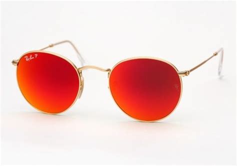 Ray Ban RB 3447 Round Metal - Gold w/ Red Mirror Polarized | Glasses fashion, Mirrored aviator ...