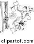 Cartoon Vector of Cartoon Sleazy Salesman - Coloring Page Outline by toonaday - #23472