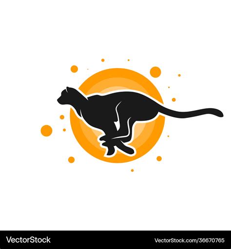 Running cheetah animal logo Royalty Free Vector Image