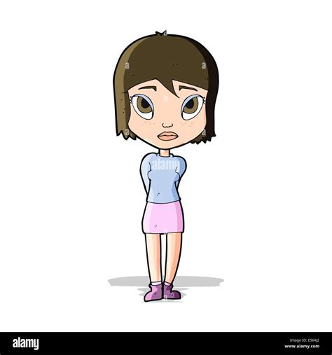 cartoon shy girl Stock Vector Image & Art - Alamy