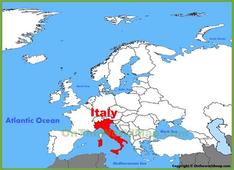 Italy location on the Europe map