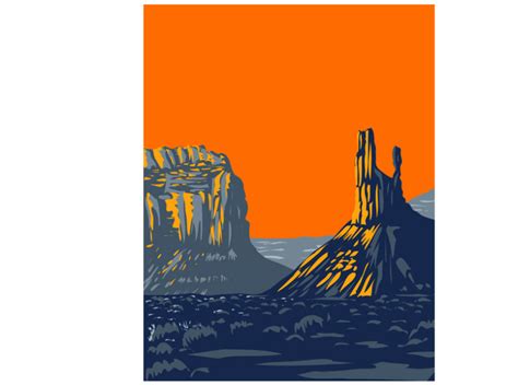 Mesas Buttes and Towers in Valley of the Gods WPA Poster Art by ...