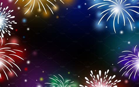 Fireworks on black background | Pre-Designed Illustrator Graphics ...