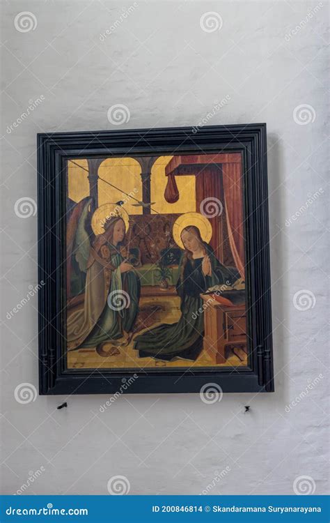 A Christian Painting Showing an Angel Visting Jesus Christ Editorial ...