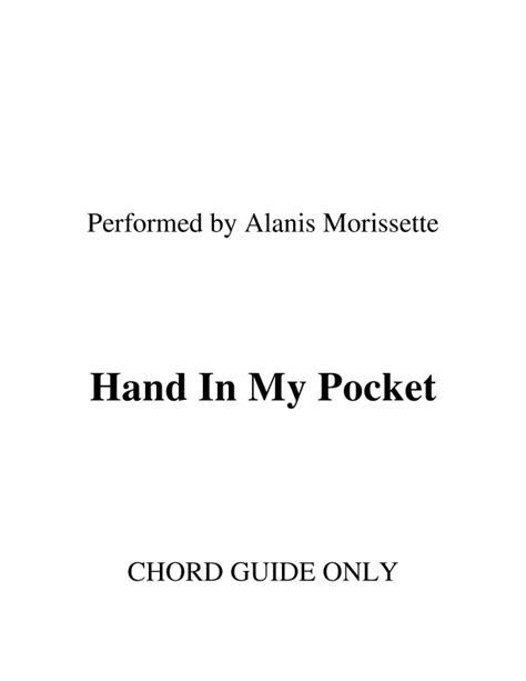 Hand In My Pocket (arr. RWM) by Alanis Morissette Sheet Music for Lead Sheet / Fake Book at ...