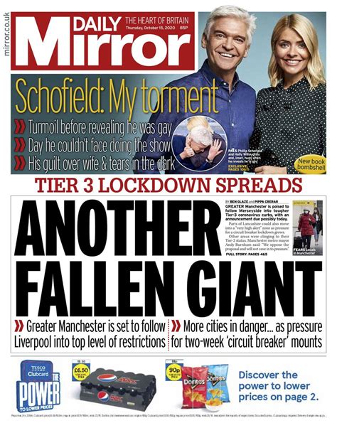 Daily Mirror Front Page 5th of October 2020 - Tomorrow's Papers Today!