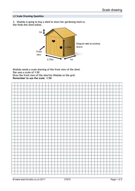 Scale drawing worksheets | Fuctional skills | Teachit Maths