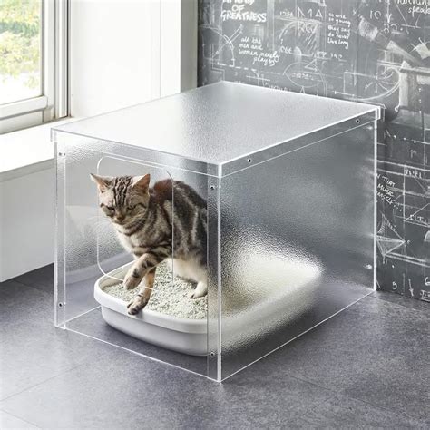 Minimalist Acrylic Cat Litter Box Cover | The Green Head