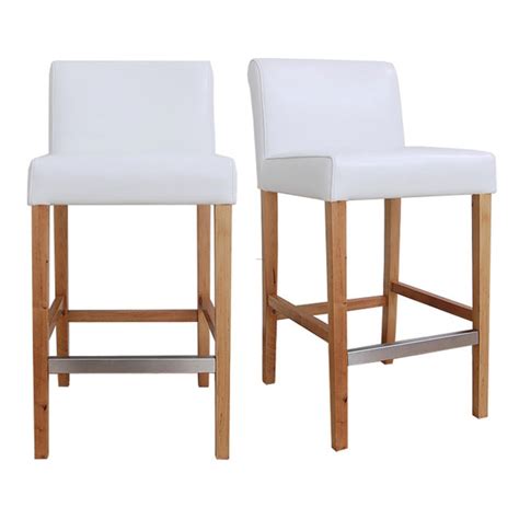 White Leather Bar Stools - Foter