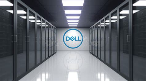 Dell Inc. Logo on the Wall of the Server Room. Editorial 3D Rendering ...