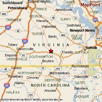 Courtland, Virginia Area Map & More