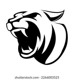 Panther Head Vector Black White Logo Stock Vector (Royalty Free ...