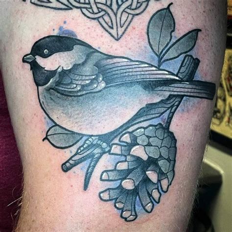 Black Capped Chickadee Tattoo