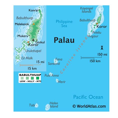 Palau Large Color Map by World Atlas