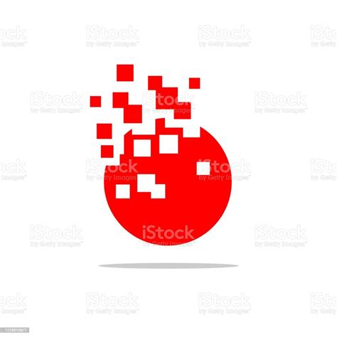 Red Circle Pixel Spread Logo Template Illustration Design Vector Eps 10 ...