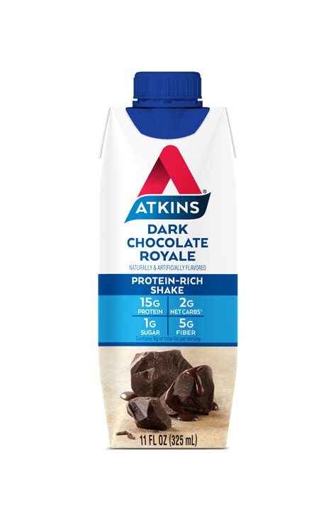 Atkins Dark Chocolate Royale Protein Shake, High Protein, Low Carb, Keto Friendly, 11fl oz, 4 Ct ...