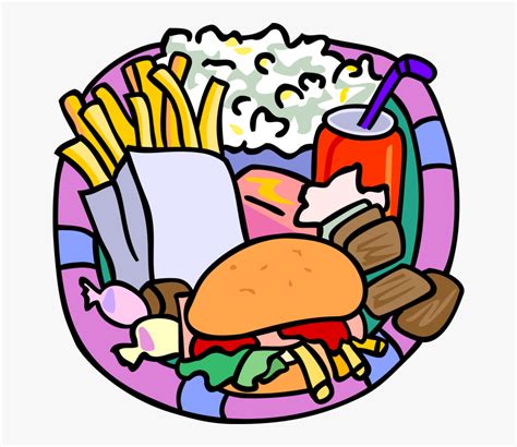 Vector Illustration Of Celebrating Fast Foods With - Junk Food Clip Art ...