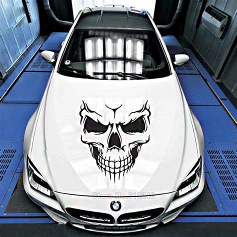 Personalized Car Cover Skull Sticker SUV Body Decal Black White 3D ...