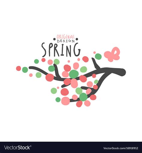 Spring logo template original design Royalty Free Vector