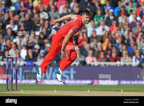 Cricket - James Anderson of Lancashire Lightning bowls during the ...