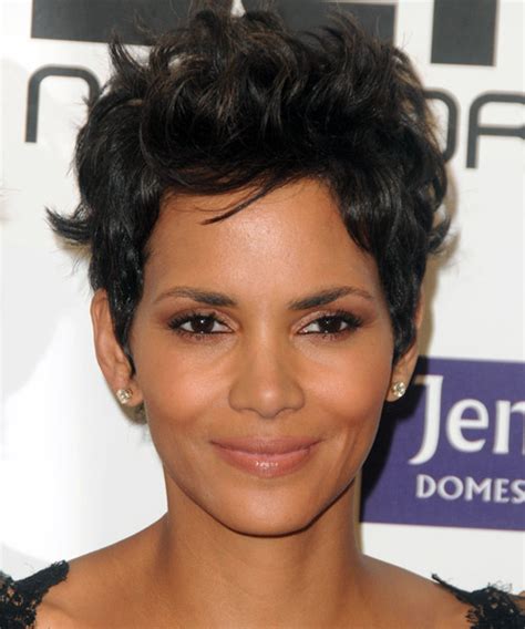 Halle Berry Short Straight Dark Brunette Hairstyle