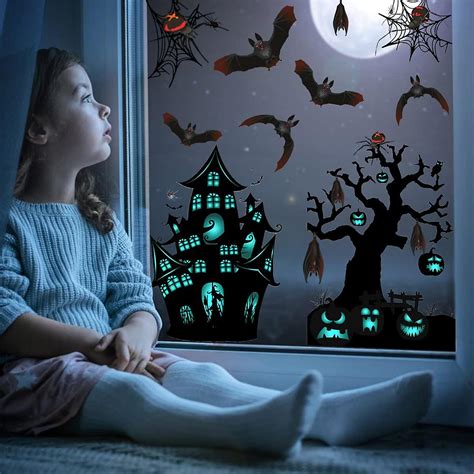 Halloween Window Decals, 91 Pieces Double Sided Halloween Window Decals ...