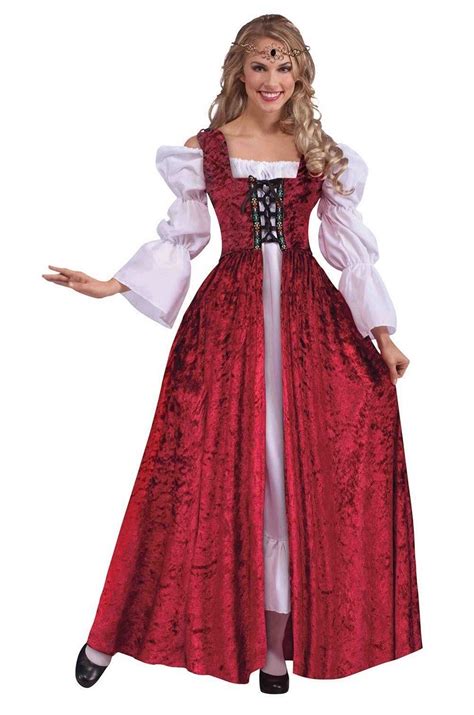 Renaissance Maiden Medieval Fancy Dress Costume Tudor Queen Adult ...