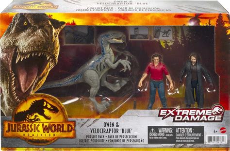 Buy Jurassic World: Dominion Extreme Damage Owen & Velociraptor Blue Pursuit Pack (Walmart ...