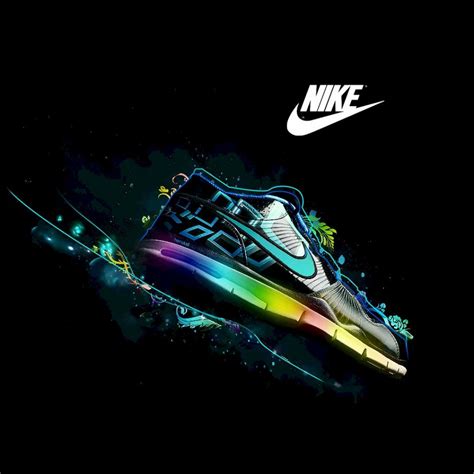 Logos, Nike, Famous Sports Brand, Dark Background, Shoe, Colorful Rays wallpaper | brands and ...