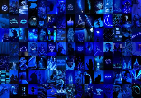 Dark Blue Aesthetic Collage Kit Grunge Wall Collage Y2K - Etsy Australia