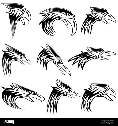 eagle isolated on white background black and white sign. Vector set Stock Vector Image & Art - Alamy