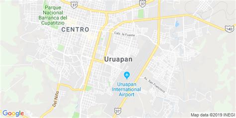 Mapa de Uruapan, Michoacan - Mapa de Mexico