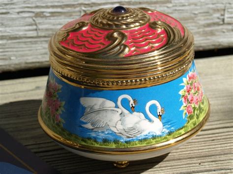 Vintage Faberge Swan Lake Music Box Imperial by SallysBackyard