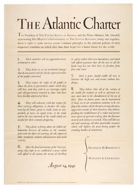 CHURCHILL AND ROOSEVELT | The Atlantic Charter, 1941 | English Literature, History, Science ...