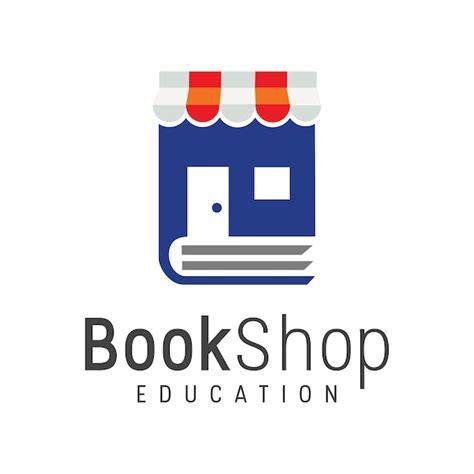 Premium Vector | Book shop logo template emblem for book store