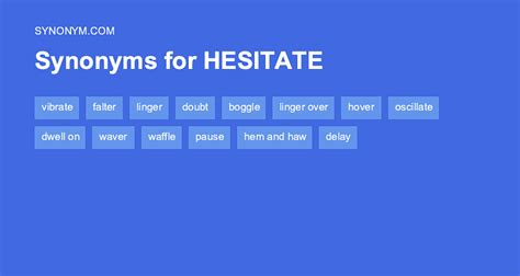 Another word for HESITATE > Synonyms & Antonyms