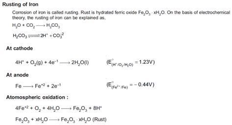 Chemical Equation Of Rusting Iron