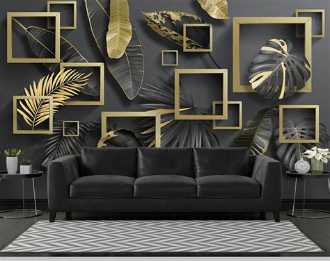 Black And Gold Living Room Wallpaper | Baci Living Room