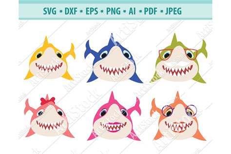 Baby Shark SVG, Shark Family SVG, Predator Dxf, Png, Eps (430281) | SVGs | Design Bundles