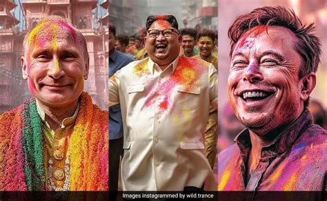 AI-Generated Pics Of Famous Personalities Playing Holi In Vrindavan ...