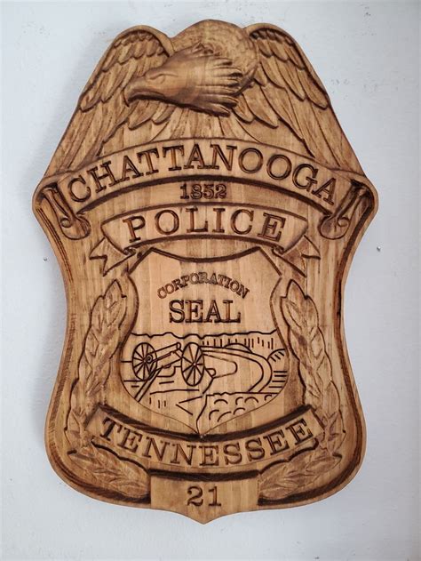 Chattanooga Tennessee Police Officer Badge 3D V CARVED | Etsy | Police ...