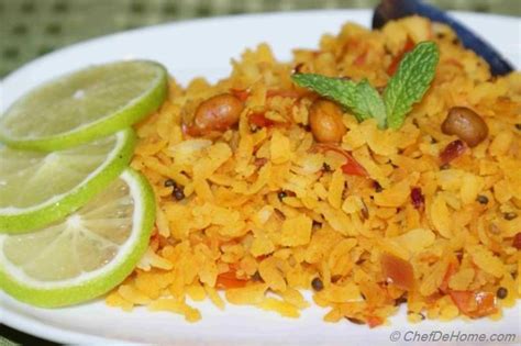 Poha - Rice Flakes Snack Recipe | ChefDeHome.com