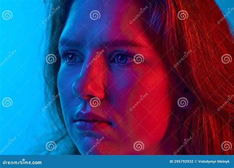 Close-up Portrait of Young Girl Looking Away with Serious, Worried Face ...