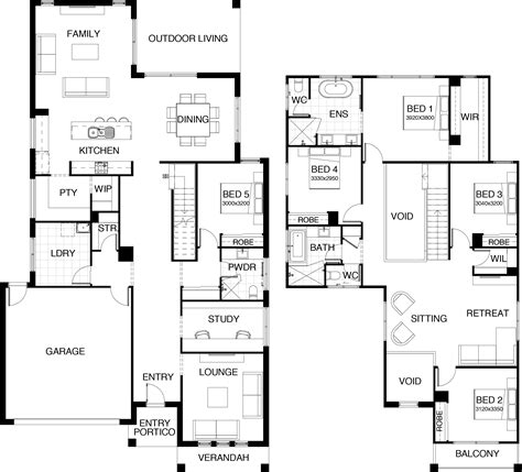 Kensington Collection - floor plan. Two storey, 5 bedroom. guest room on main floor | Double ...