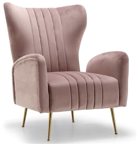 Opera Velvet Accent Chair (Pink) Meridian Furniture | Furniture Cart